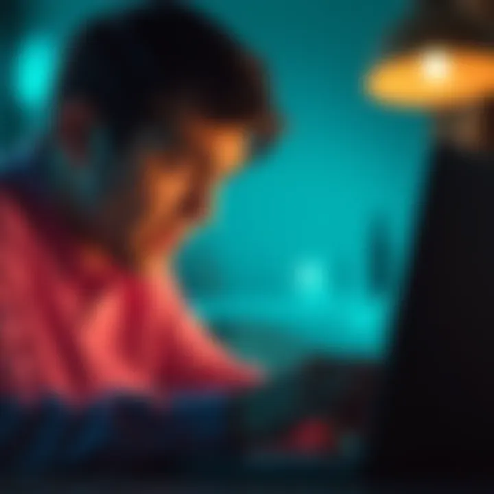 A frustrated person looking at a closed laptop with a shocked expression, depicting frustration over an account closure by Revolut without warning.
