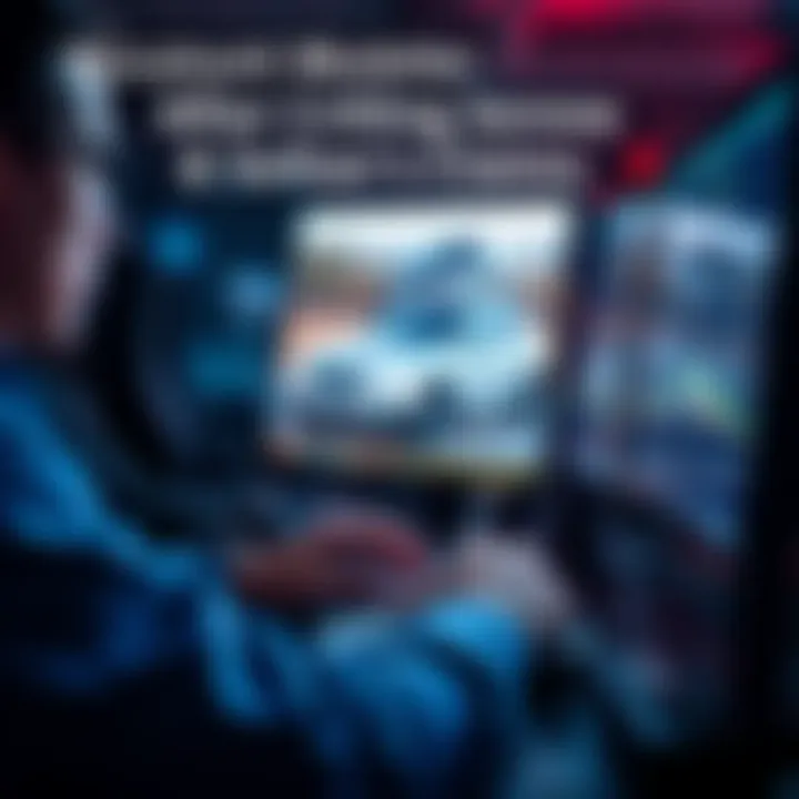 A person typing on a computer expressing concern over a vehicle's damaged interior online, with a vehicle photo displayed on the screen.