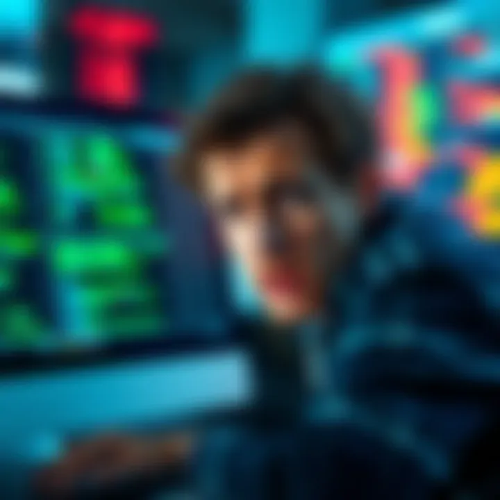 User struggling with CSV import Person looking frustrated while trying to import CSV data on a computer screen with unclear interface