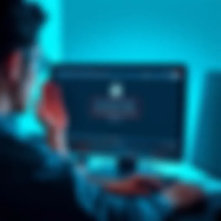 A person looking stressed while trying to access their computer, with a locked screen displaying a 2FA message