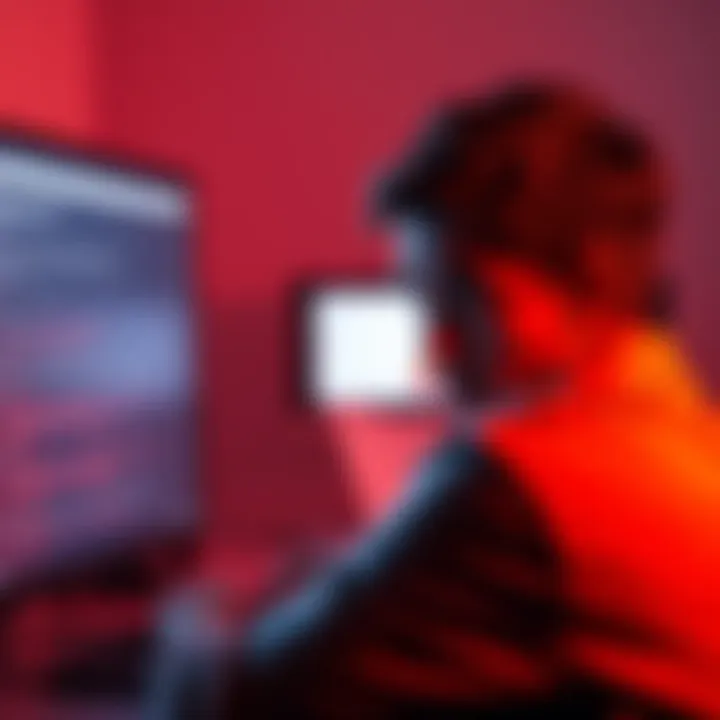 A person looking at a computer screen with a worried expression, showing a message about a closed account and no access to funds.