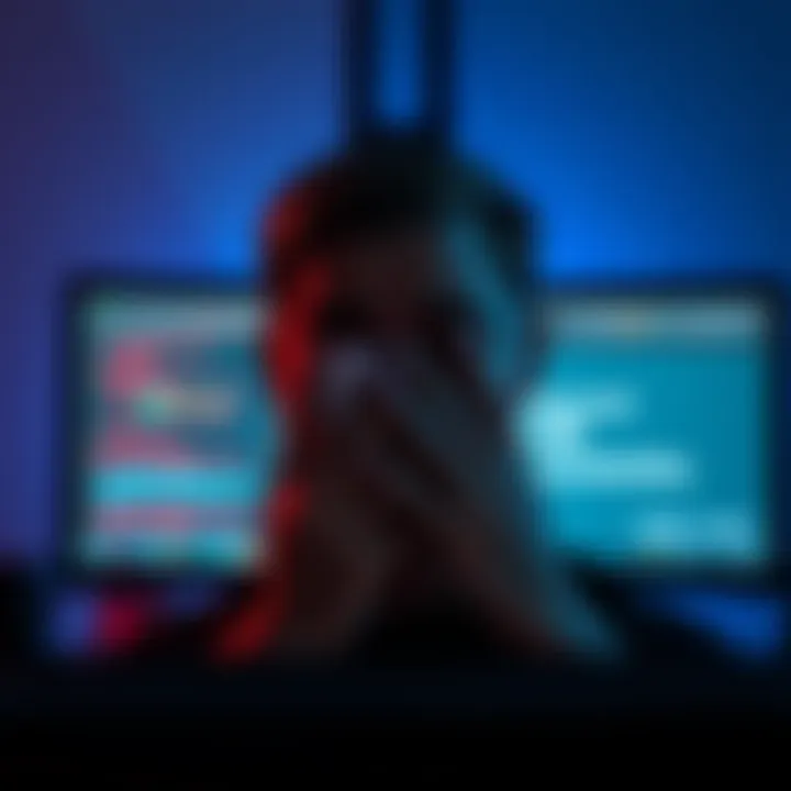 A frustrated person looking at a computer screen showing an error message about ID verification while trying to create a Curve account.