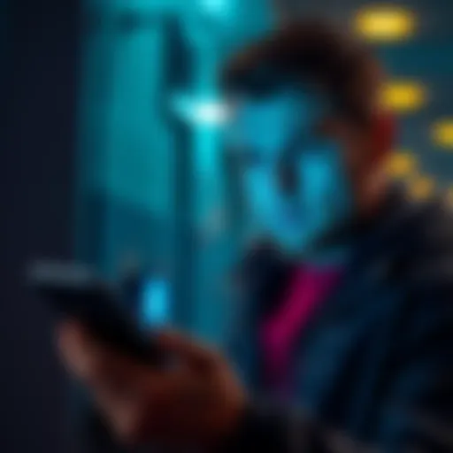 A person importing a seed phrase into Trust Wallet on a smartphone, looking concerned about security.