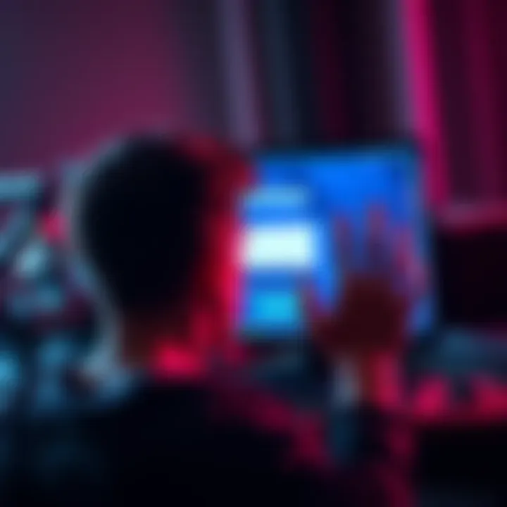 A frustrated person looking at a computer screen showing a Coinbase login page, unable to access their account.