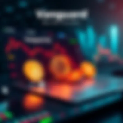 Vanguard's platform showcasing available cryptocurrency ETFs including Bitcoin, Ethereum, XRP, and Solana