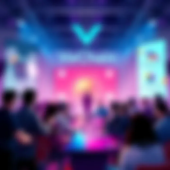 VeChain community members engaging in a lively discussion about recent updates and innovations in the blockchain network.