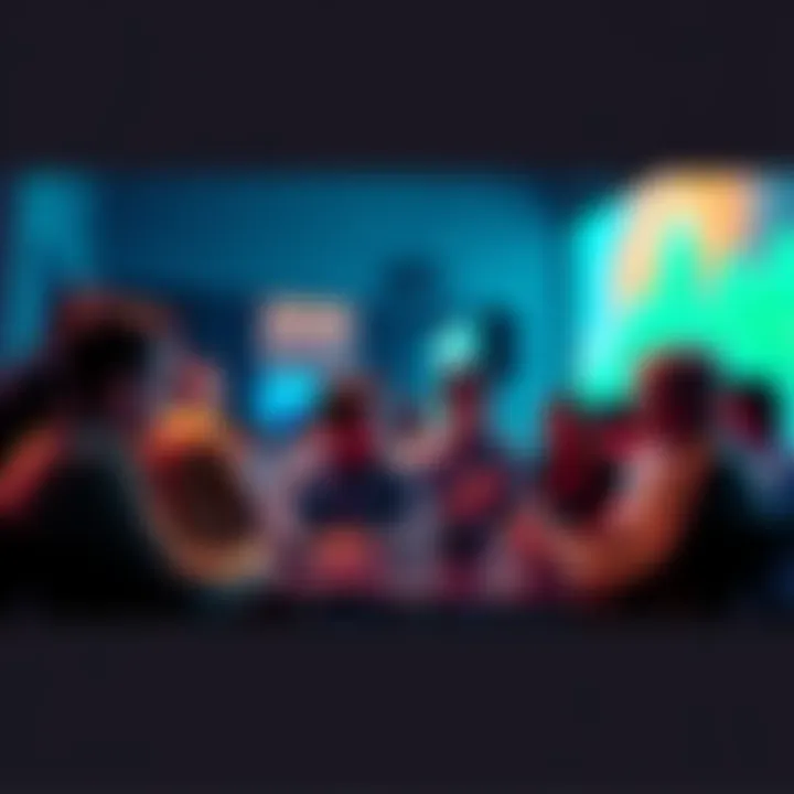 VeChain Community Discussion A group of people engaging in a discussion about VeChain updates and projects