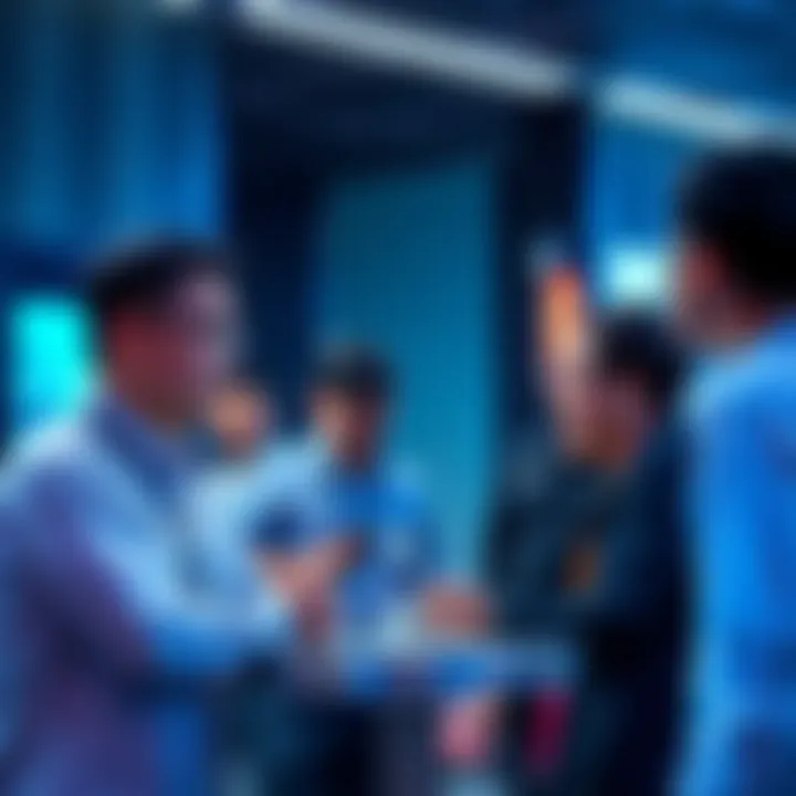 Members of the VeChain community engaging in discussion about blockchain updates and innovations