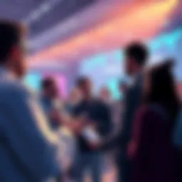 Members of the VeChain community engaging in discussions about new upgrades and features, showcasing a collaborative atmosphere.