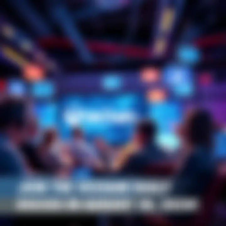A group of people engaging in a lively discussion about VeChain in an online forum setting with chat bubbles and computer screens visible