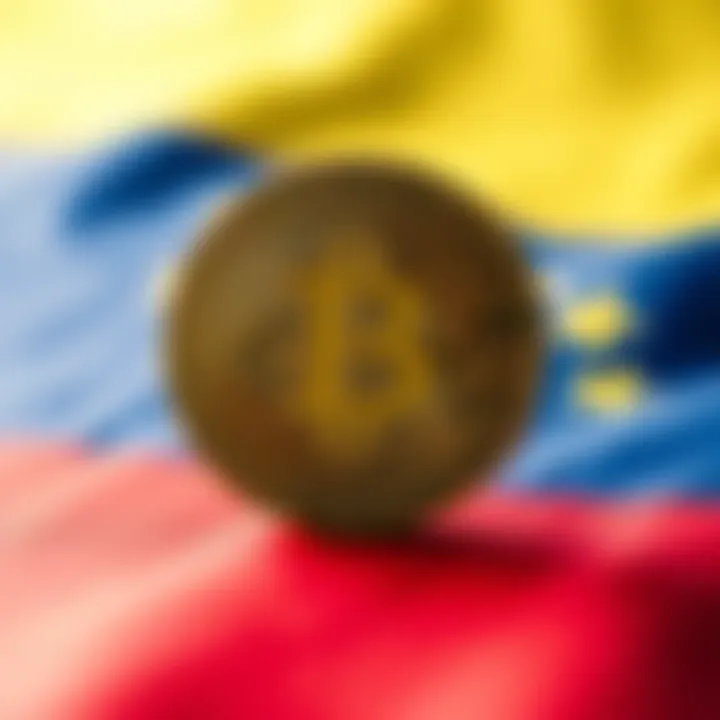 A visual representation of a Bitcoin coin with Venezuela's flag background, symbolizing the country's cryptocurrency reserves.