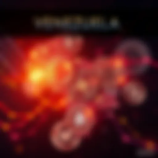 Map of Venezuela with military symbols and crypto coins overlay