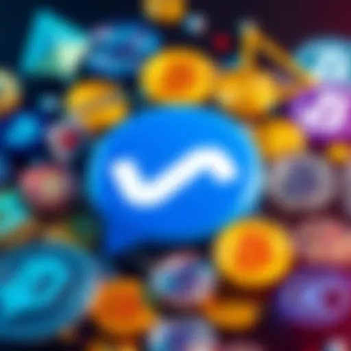 A Venmo logo surrounded by various cryptocurrency symbols, illustrating issues with crypto transactions on the platform.