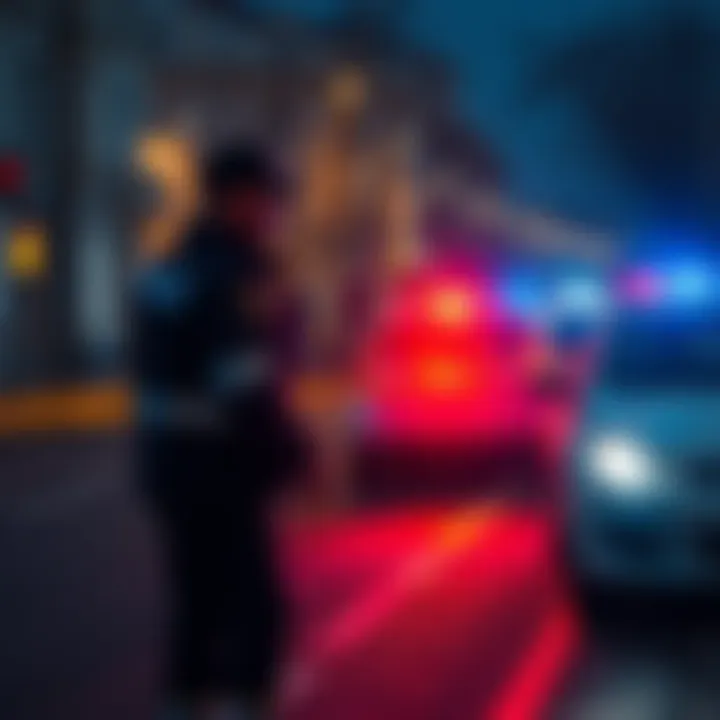 A scene depicting the aftermath of a shooting during a car sale attempt in Villeurbanne, with police presence and a vehicle in focus.