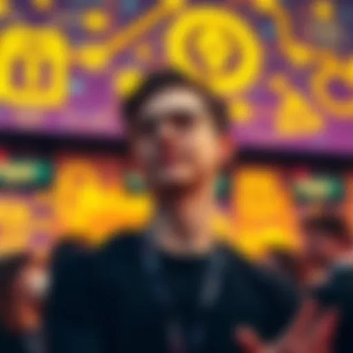 Ethereum co-founder Vitalik Buterin at a press event, discussing his donation to privacy messaging apps, with a backdrop that highlights digital communication security.