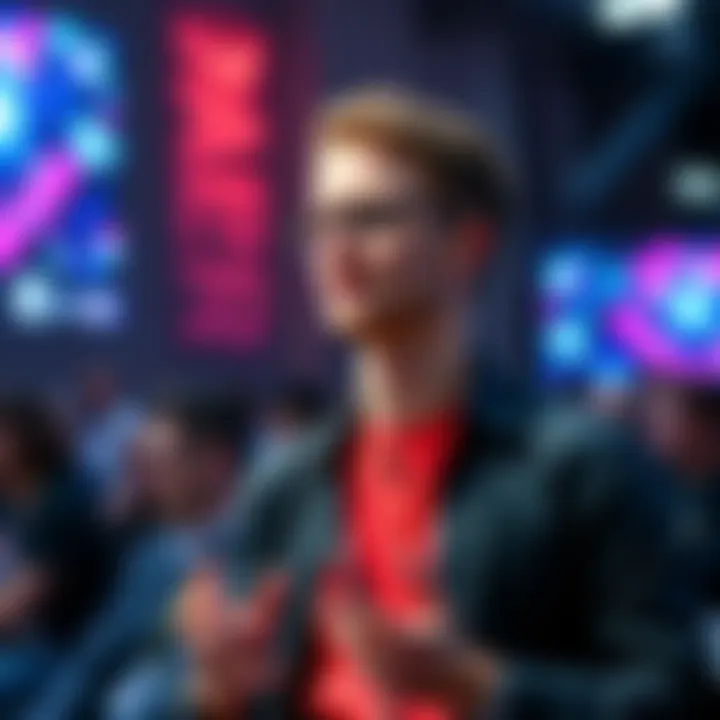 Vitalik Buterin discussing Layer 2 solutions at a tech event