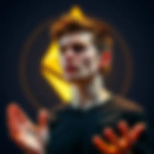 Vitalik Buterin speaking about Ethereum's future with the Ethereum logo in the background