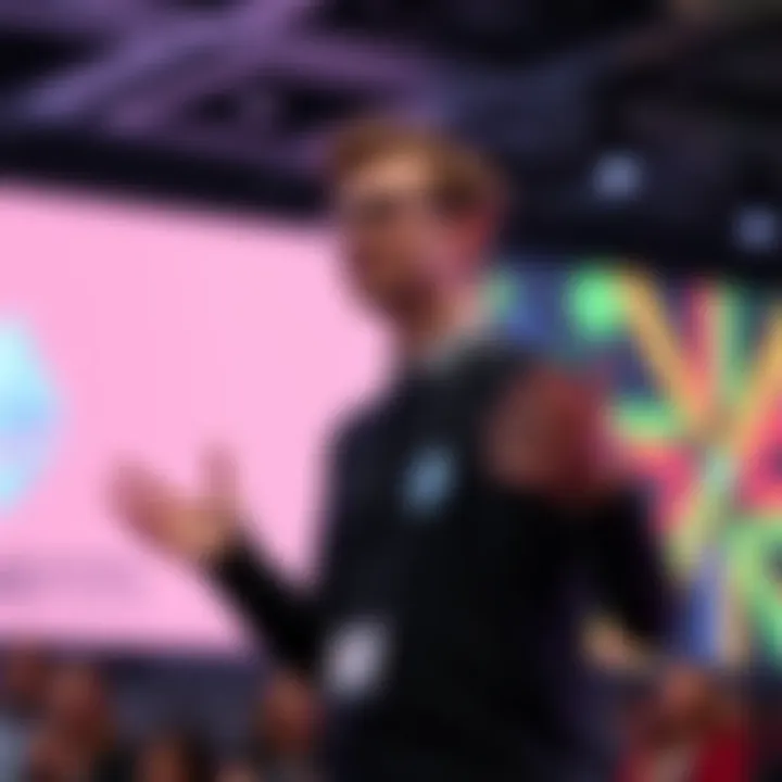 Vitalik Buterin explaining new changes to the Ethereum network at a conference