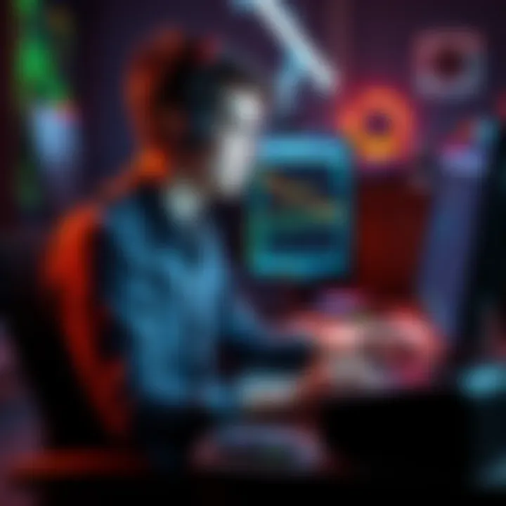 Vitalik Buterin at a computer, monitoring Ethereum sales to fund grants