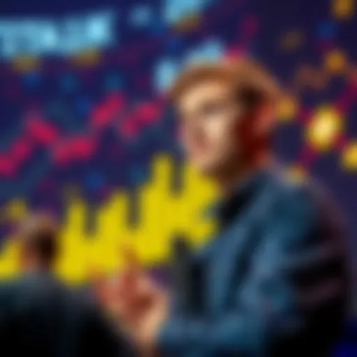 Vitalik Buterin speaking about ZK-SNARKs at a conference, with a backdrop displaying blockchain graphics.