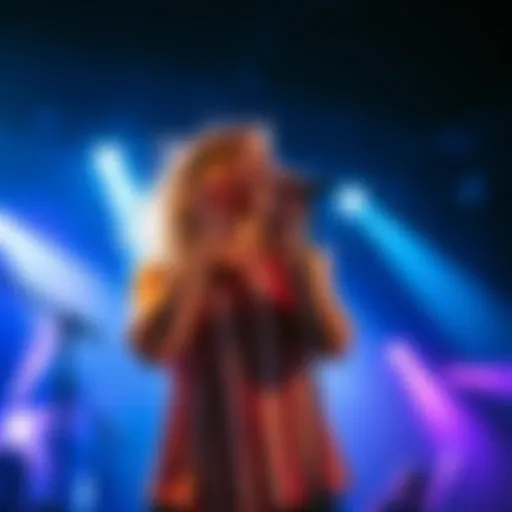 A singer on stage showcasing their unique vocal style in a cover performance of the song Infinite Baths Outro
