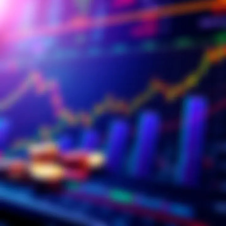 A chart showing increased trading volume with the Vol Bot and colorful tokens represented as upward-trending graphs.
