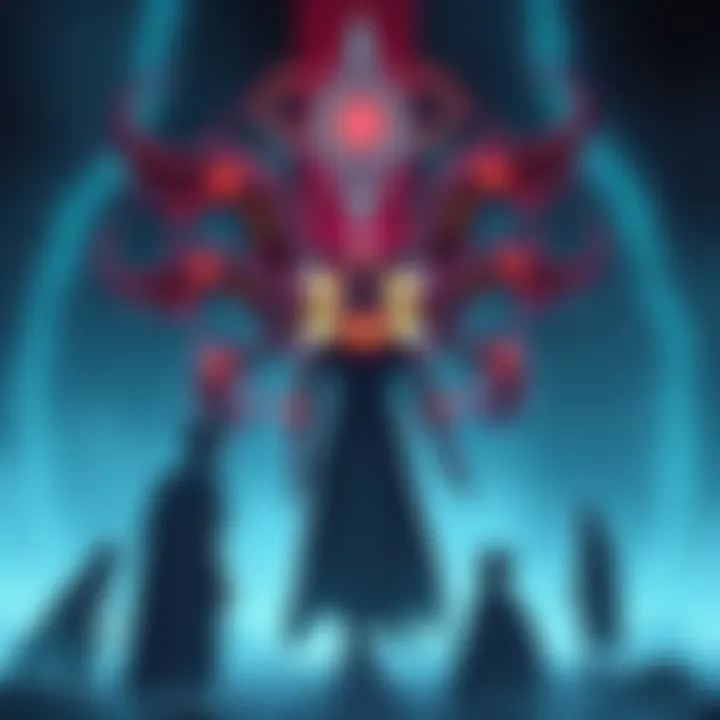 Vorlon Telepathy Concept Illustration showing a Vorlon figure with glowing symbols representing telepathic connection, surrounded by younger species who appear altered, indicating genetic modifications