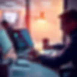 A person brainstorming ideas for an Ethereum-based voting app, with a laptop and notes on a desk, symbolizing tech development and community support.