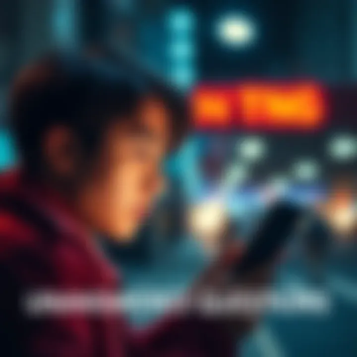A person looking at their phone with a worried expression, waiting for a message