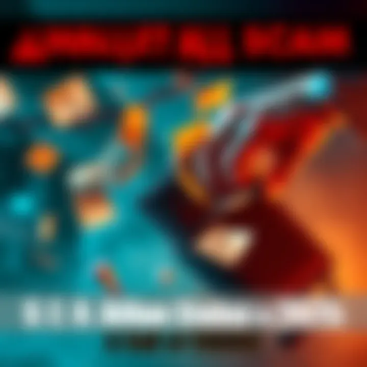 A graphic showing a wallet being robbed with money flying out, symbolizing theft from scams.