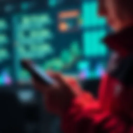 A person holding a Trezor Model One wallet while checking their backup notes on a digital device.