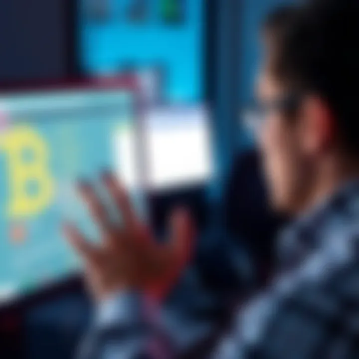 A person looking at a computer screen displaying a wallet recovery tool, concerned about uploading files