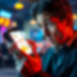 A person looking worriedly at a smartphone displaying a declining graph of wallet value.