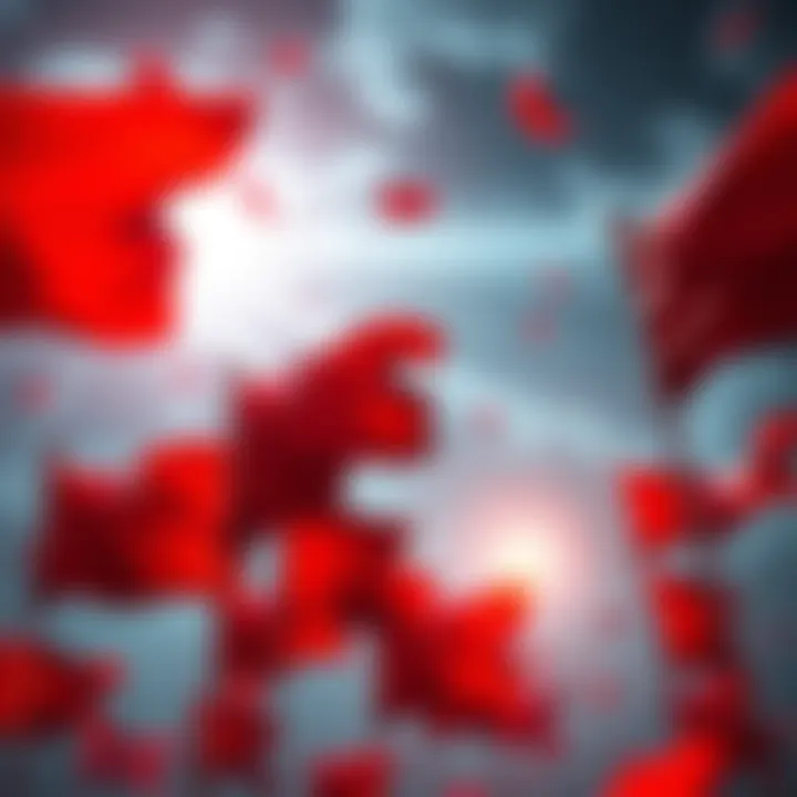 Red flags symbolizing warning signs in new cryptocurrency projects, highlighting issues like high staking APYs without real utility.