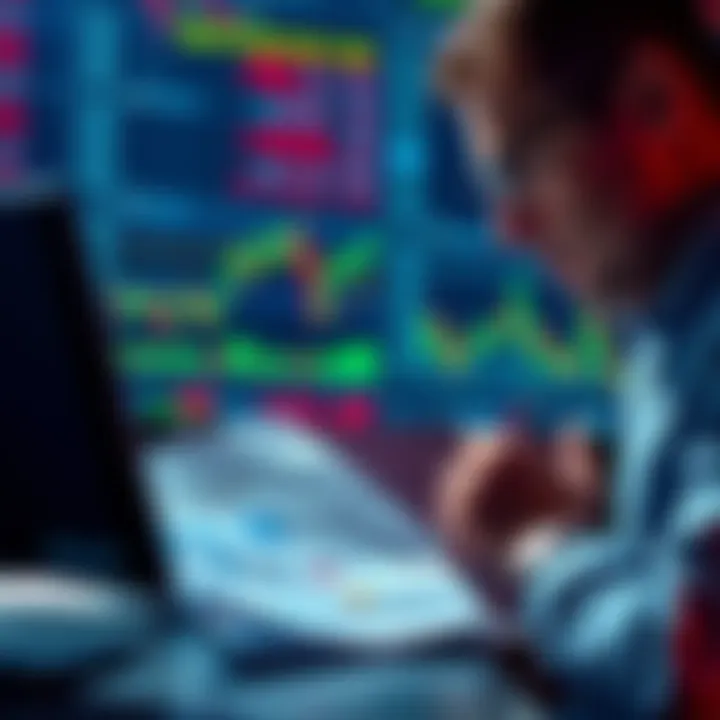 A person analyzing financial documents and stock charts, considering a wash sale to minimize capital gains tax ahead of 2027 changes.
