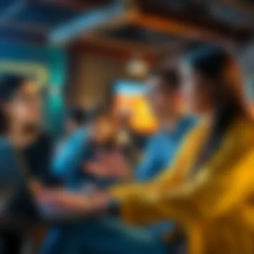 A group of young professionals discussing Web3 marketing strategies while working remotely on laptops