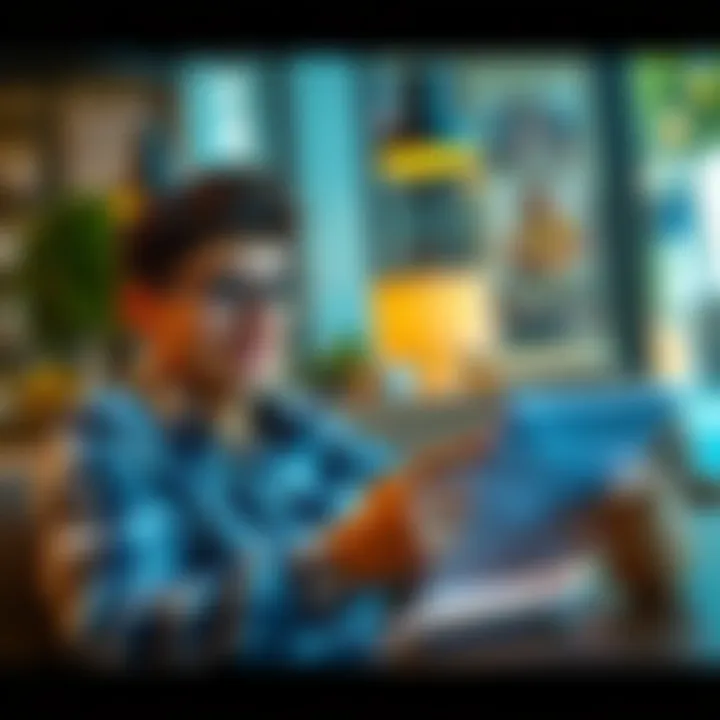 A young person reviewing their weekend budget with a calculator and notepad while enjoying a coffee