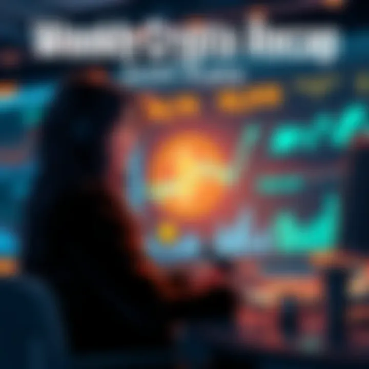 Kate discussing the latest updates in cryptocurrency, featuring charts and graphs about Bitcoin and regulations