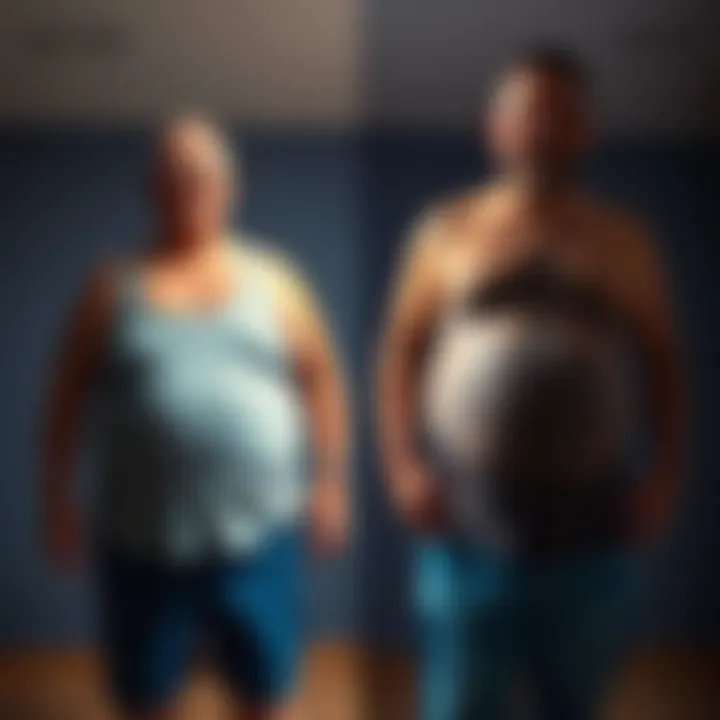 Weight loss journey before and after Individual showing weight loss transformation from 165 to 133 pounds with a low sugar and low carb diet