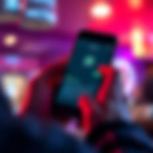 A person looking at a smartphone with a suspicious WhatsApp message about a crypto trading offer