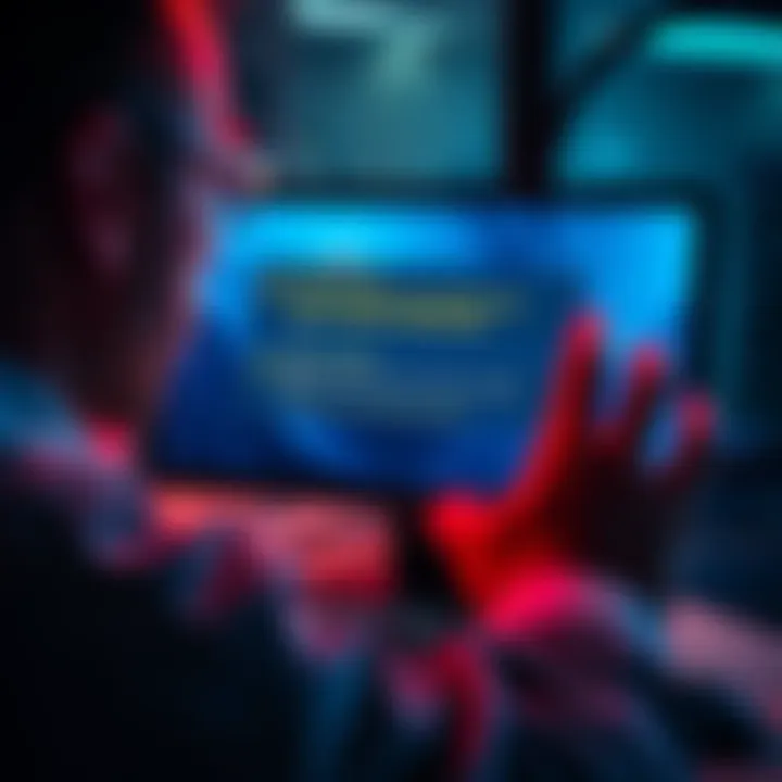 A frustrated user looks at a computer screen displaying sync error messages from a Windows desktop app.