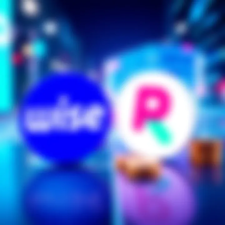 A side-by-side comparison of Wise and Revolut Ultra logos with money transfer symbols