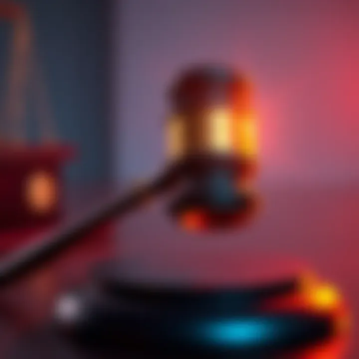 WLFI logo with a gavel symbolizing legal action against Justin Sun over crypto claims