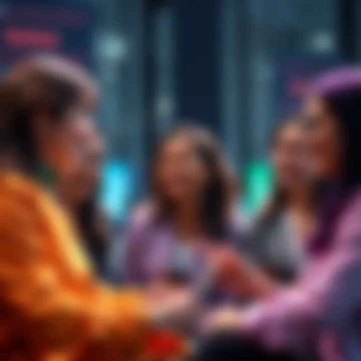 A group of women discussing Web3 topics during a live AMA session for International Women’s Day.