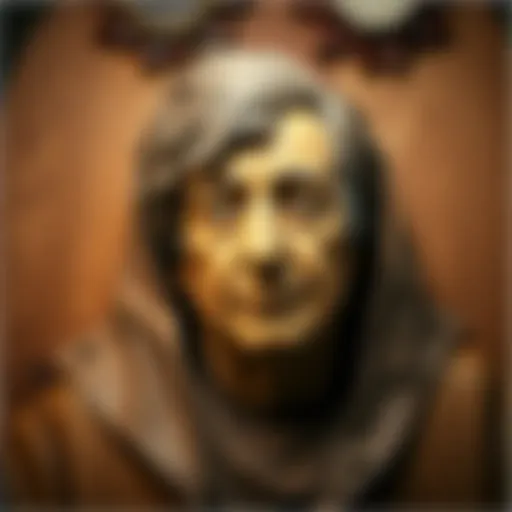 A detailed wooden portrait capturing the likeness of Carl Sagan, showcasing fine craftsmanship and artistry.