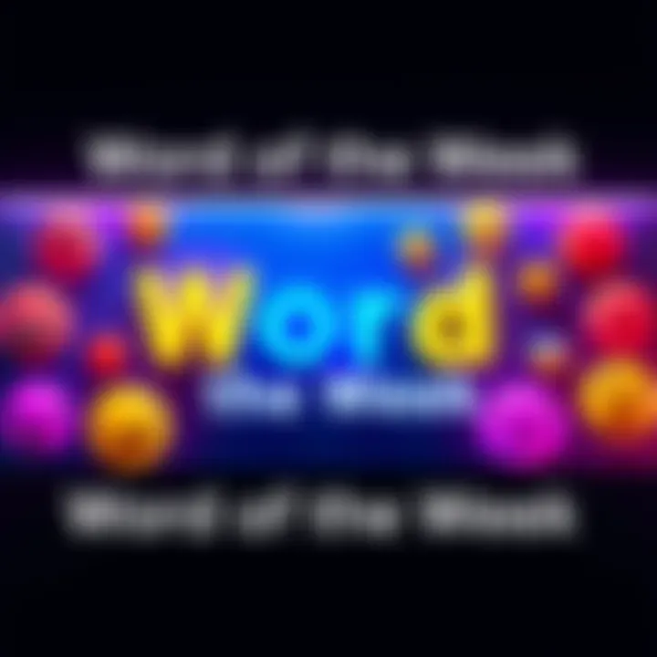 A colorful graphic showing a single word that reflects a person's mood for the week, surrounded by various emotions represented by emojis.