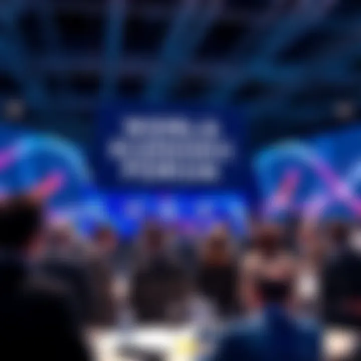 Group of people engaging in discussions at the World Economic Forum