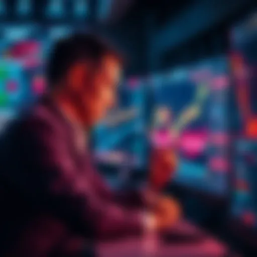 A worried investor examines stock market charts and graphs on a computer screen, reflecting on the effects of the market crash.