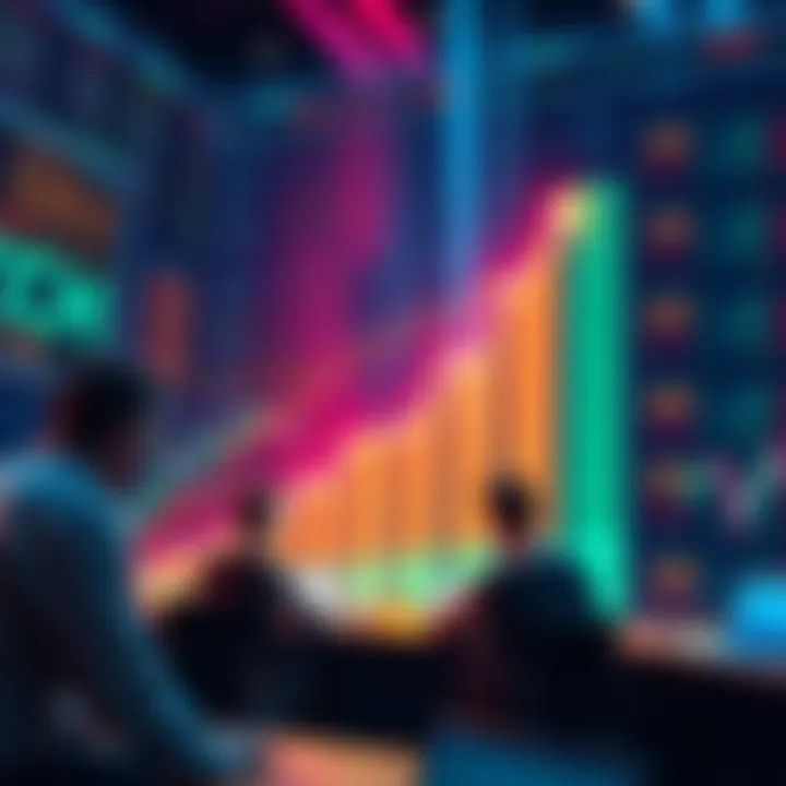 Graphic showing an upward trend in XCH prices with traders discussing strategies