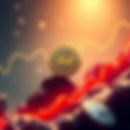 A digital representation of the XLM coin rising with a graph showing upward trends, symbolizing investment growth.